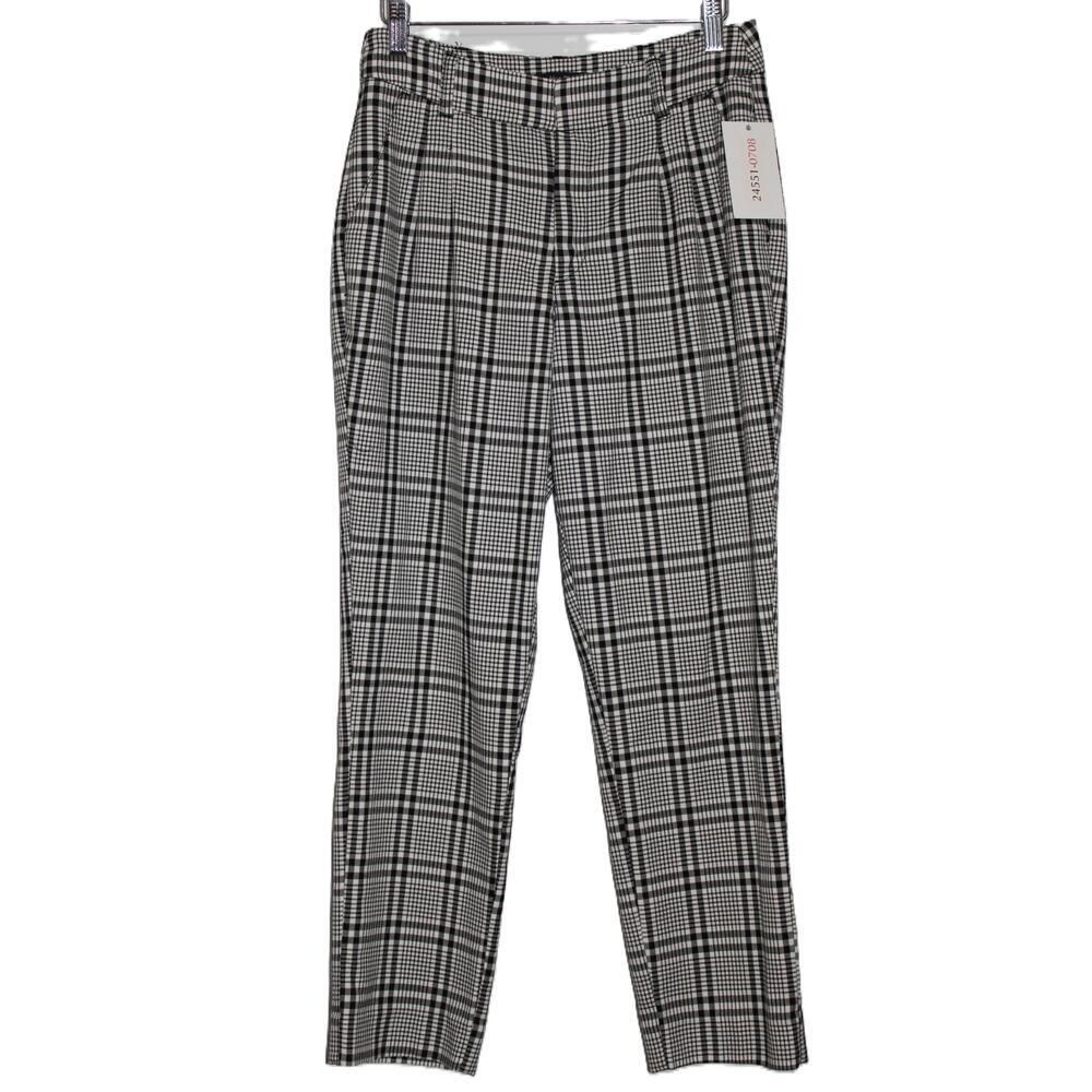 Abercrombie & Fitch Black White Checkered Plaid Trousers Dress Pants Size Small